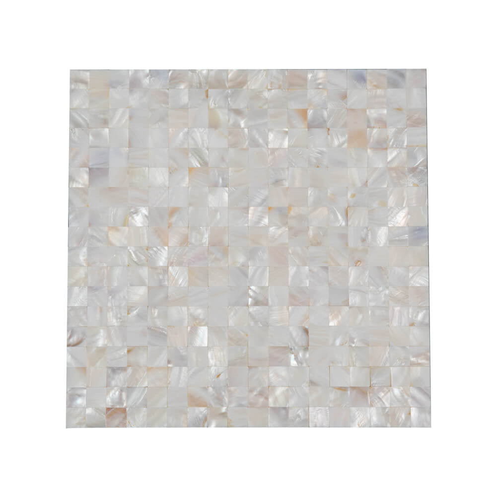 Peel and Stick Shell Backsplash Square Mother of Pearl Mosaic 6-Pack